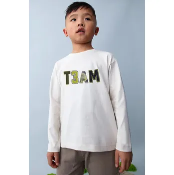 Chlapecké tričko Bavlněné tričko s dlouhým rukávem Mayoral bílá barva, 4077 4077.5A.Mini.9BYA 00X, vel. 122