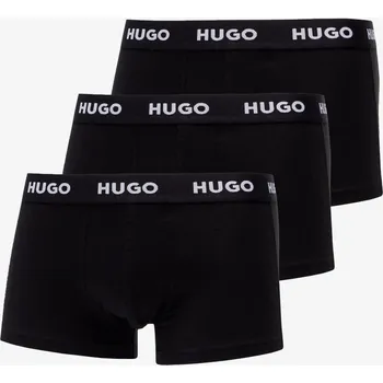 Boxerky Trenky Hugo Boss Logo-Waistband Trunks 3-Pack Black XXL