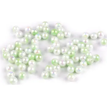 Korálek Plastové korálky s mermaid efektem Ø6 mm Balení: 20 g, Varianta: 8 zelená sv. - 8596475564496