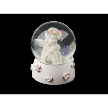 Vánoční dekorace Sněžítko anděl Ø6,5 cm Balení: 1 ks, Varianta: 1 bílá - 8596475651318