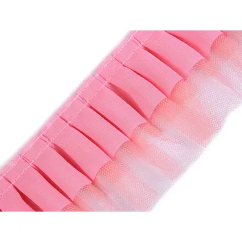 Volánek 3vrstvý šíře 70 mm Balení: 1 m, Varianta: 2 růžová sv. - 8591149907074