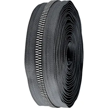 Galanterie Zip kostěný se stříbrnými zoubky No 8 metráž Balení: 1 m, Varianta: 312 šedá tmavá - 8591149944291