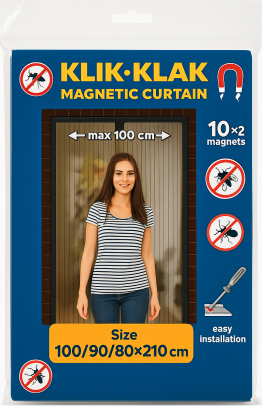 Magnetická síť proti hmyzu 80/90/100 x 210/220 bílá
