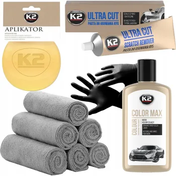 K2 Sada na odstranění škrábanců pasta + vosk bílý (bílý lak)