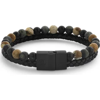 Náramek Rebel & Rose pánský dvojitý náramek s bezpečnostní sponou Full Metal Combo Autumn Storm Velikost: L+