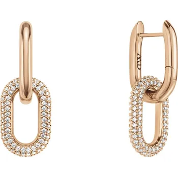 Náušnice Daniel Wellington dámské růžovozlaté ocelové visací náušnice