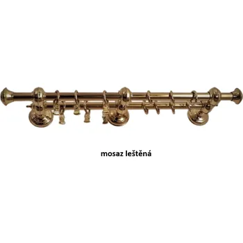 Garnýž Ø 28 Garnýž mosazná - dvoutyč Barva: mosaz matná broušená, Délka: 140 cm, Koncovka: extra koule