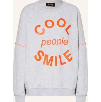 Dámská mikina Miss Goodlife Dámská Mikina, světle šedá / neonově oranžová, 42