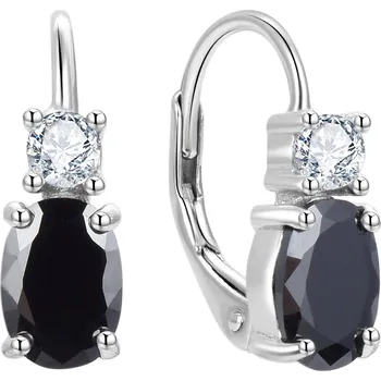 Náušnice NUBIS® Dámské stříbrné náušnice s oválnými zirkony - NB-3264