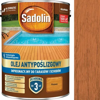 Olej na dřevo Sadolin protiskluzový olej - na terasy, borovice, 4.5 l