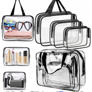 Kosmetická taška Kosmetická taštička Nexeri Průhledné kosmetické taštičky 3v1, bezbarvá