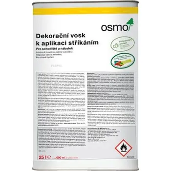 Olej na dřevo Osmo 3084 Dekorační vosk k aplikaci stříkáním, bezbarvý mat 25 l