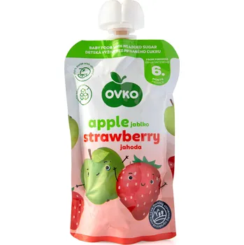 Dětská výživa Příkrm jablko, jahoda - kapsička 120 g OVKO