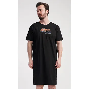 Pánská noční košile Vienetta MAN Pánská noční košile s krátkým rukávem Legend Barva: Černá, Velikost: L