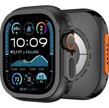 Pouzdro na mobilní telefon Pouzdro z hliníkové slitiny PZOZ pro Apple Watch Ultra 2/ultra 49mm - černé