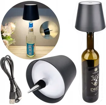 Lampička LED STOLNÍ LAMPA 3W CCT KORKOVÁ ZÁTKA DO LAHVE VÍNA PRO GRILOVÁNÍ NA AKUMULÁTOR USB