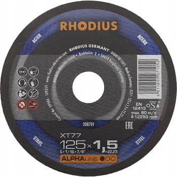 Řezný kotouč Řezný kotouč na ocel Rhodius Alphaline 208701 125 x 22,2 mm