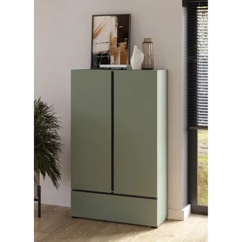 Šatní skříň Skříň CROSS S (typ 38) Pine green/černá