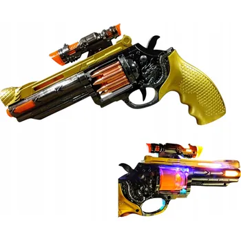PISTOLE HRAČKA REVOLVER ZVUKOVÉ A SVĚTELNÉ EFEKTY 23CM E1939 EMAJ