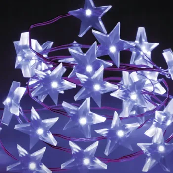 Vánoční dekorace Světelný řetěz Hvězdičky 40 LED studená bílá na b