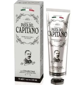 zubní pasta Pasta del Capitano Charcoal 75ml - Prémiová zubní pasta s aktivním dřevěným uhlím