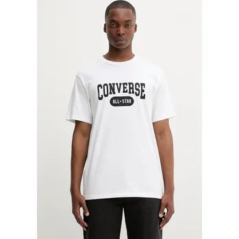 Pánská móda Bavlněné tričko Converse 10027730.A02 bílá 00X, vel. M