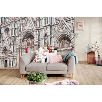 Fototapeta DIMEX | Samolepicí vliesová fototapeta na zeď Hlavní kostel Florencie MA-5-0835 | 375 x 250 cm | zelená, vícebarevná, bílá, růžová + Samolepicí vliesová fototapeta na stěnu DIMEX Hlavní kostel Florencie MA50835 v rozměru 375 x 250 cm