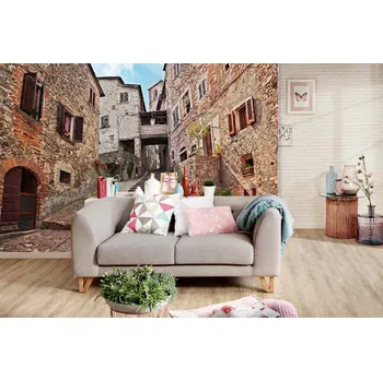 Fototapeta DIMEX | Samolepicí vliesová fototapeta na zeď Arezzo Toskánsko MA-5-0737 | 375 x 250 cm | hnědá, šedá + Samolepicí vliesová fototapeta na stěnu DIMEX Arezzo Toskánsko MA50737 v rozměru 375 x 250 cm