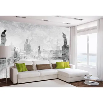 Fototapeta DIMEX | Samolepicí vliesová fototapeta na zeď Abstrakt Karlův most II. MA-5-0372 | 375 x 250 cm | šedá + Samolepicí vliesová fototapeta na stěnu DIMEX Abstrakt Karlův most II. MA50372 v rozměru 375 x 250 cm