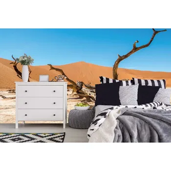 Fototapeta DIMEX | Samolepicí vliesová fototapeta na zeď Suchá poušť MA-5-1831 | 375 x 250 cm | modrá, oranžová, hnědá + Samolepicí vliesová fototapeta na stěnu DIMEX Suchá poušť MA51831 v rozměru 375 x 250 cm