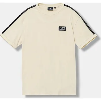 Chlapecké tričko Dětské bavlněné tričko EA7 Emporio Armani 7B000190.AF10375 béžová 80X, vel. 164