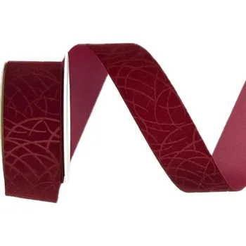 Stuha Stuha sametová Velutto SparkLine – Bordeaux Velvet bordová 25mm x 2m (13,-Kč/m) (Stuha sametová, jednostranná, přesně řezaná)