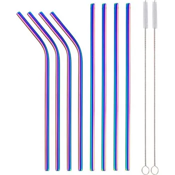 Karnevalový kostým Nerezová brčka - Duhová, 8 kusů