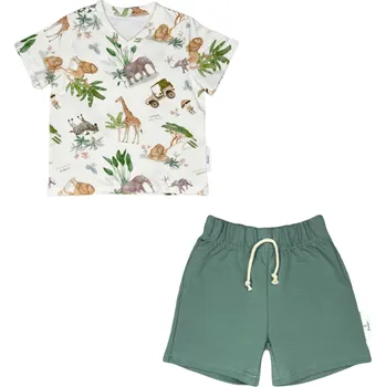 Mimilove Chlapecký bavlněný komplet vel. 6-8 let Safari zelené