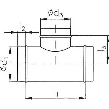 Vzduchotechnické potrubí Odbočka jednostr. OBJ 90° 125/125 53-14-466-95708