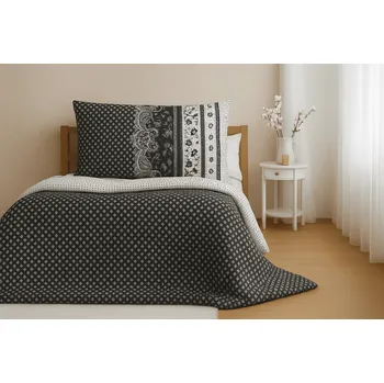 Povlečení Polybavlněné povlečení CANZONE BLACK, černé Rozměr povlečení: 2 ks 70 x 90 cm | 200 x 220 cm, 140x200 / 70x90 cm, 200x220 + 2 polštáře 70x90 cm