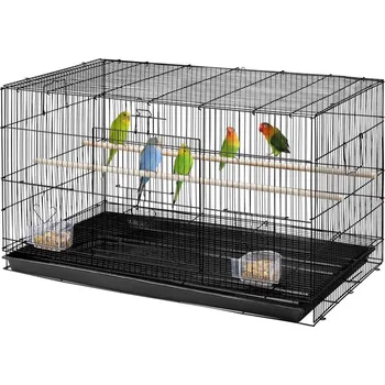 PRODUMAZAHRADU Voliéra černá antracit pro papoušky 76x46x46cm