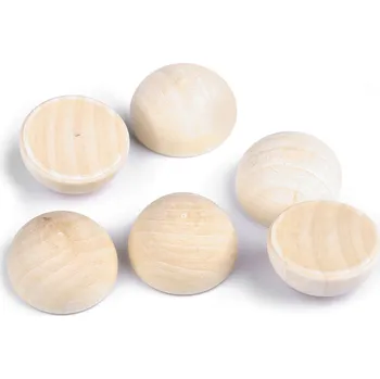 Korálek Dřevěné polokoule bez dírek Ø30 mm - 8596475254410