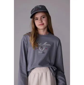 Bavlněné tričko s dlouhým rukávem Mayoral 7025.8H.Junior.9BYA šedá 90X, vel. 152