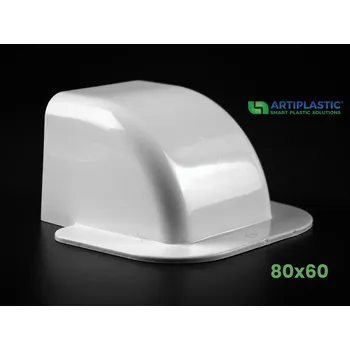 PVC přechod do zdi 80×60 mm k žlabu – Artiplastic 08 0809CM-W