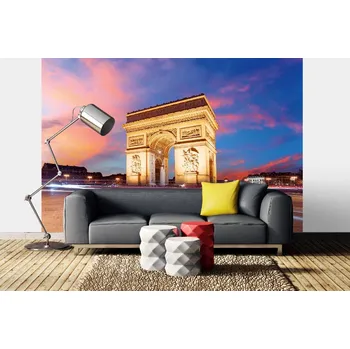 Fototapeta DIMEX | Samolepicí vliesová fototapeta na zeď Vítězný oblouk MA-5-0676 | 375 x 250 cm | modrá, žlutá, oranžová + Samolepicí vliesová fototapeta na stěnu DIMEX Vítězný oblouk MA50676 v rozměru 375 x 250 cm