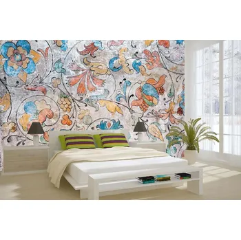 Fototapeta DIMEX | Samolepicí vliesová fototapeta na zeď Malba - Italská freska MA-5-1991 | 375 x 250 cm | modrá, oranžová, hnědá + Samolepicí vliesová fototapeta na stěnu DIMEX Malba - Italská freska MA51991 v rozměru 375 x 250 cm