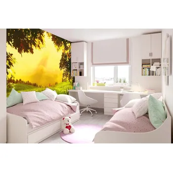 Fototapeta DIMEX | Samolepicí vliesová fototapeta na zeď Kouzelná louka MA-5-1254 | 375 x 250 cm | zelená, žlutá, hnědá + Samolepicí vliesová fototapeta na stěnu DIMEX Kouzelná louka MA51254 v rozměru 375 x 250 cm