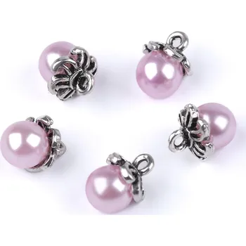 Knoflík Knoflík s kaplíkem / přívěsek perla Ø9 mm Balení: 5 ks, Varianta: 3 Ø9 mm růžová sv. - 8596475283717