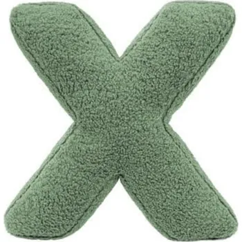 Dekorace do dětského pokoje MEALINI Plyšové písmeno Zelené X