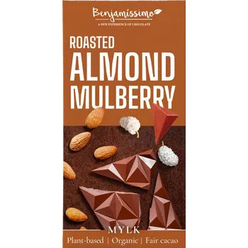 Cukrovinka Čokoláda pražené mandle-moruše 60 g BIO BENJAMÍSSIMO