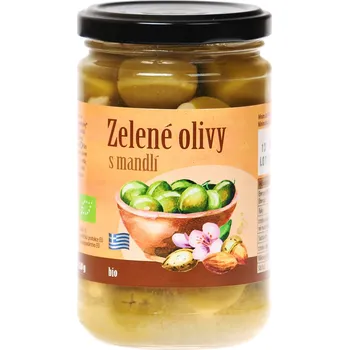 oliva Olivy zelené plněné mandlí 320 g BIO BIO NEBIO