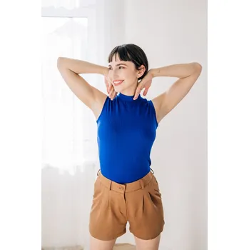 Žebrované tílko Rue královsky modré Velikost: S