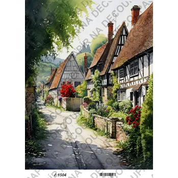 Umělecký papír Rýžový a soft papír na decoupage - Krajinka - KB01504 Materiál: Soft, Rozměr: A4