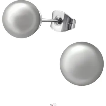 Náušnice Prosperk Náušnice pecky ocelové perličky šedé S4436